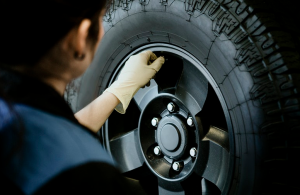 blackening car tire